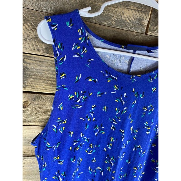 Apt. 9 Women's Blue Sleeveless Floral Print Dress XL Rayon Spandex - Picture 2 of 11